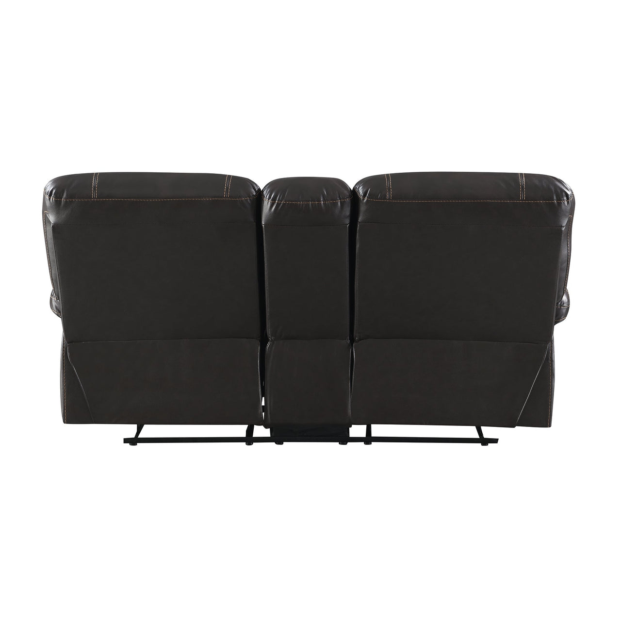 Recliner Chair Sofa Manual Reclining Home Seating Seats  Movie Theater Chairs With Cup Holders and Storage Box, Brown