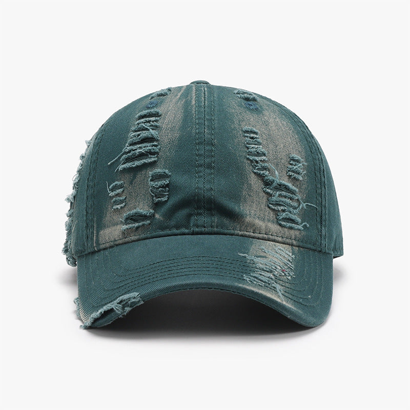 Distressed Adjustable Cotton Baseball Cap - 10 COLORS -