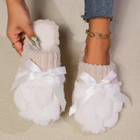 Thumbnail for Bow Trim Contrast Slippers