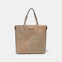 Thumbnail for Nicole Lee USA Metallic Stitching Embroidery Inlaid Rhinestone Tote Bag - T - 4 COLORS -