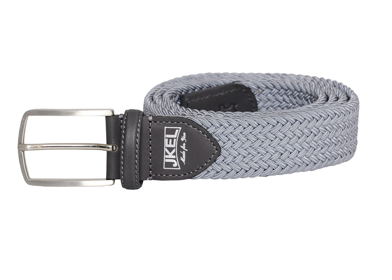 Jkel - Liffey Grey Plaited Men Stretch Belt -