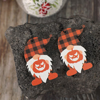 Thumbnail for Wooden Gnome Pumpkin Dangle Earrings - T - 1 COLOR -