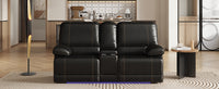 Thumbnail for Recliner Chair Sofa Manual Reclining Home Seating Seats  Movie Theater Chairs With Cup Holders and Storage Box, Brown