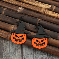 Thumbnail for Wooden Pumpkin Shape Earrings - T - 1 COLOR -