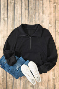 Thumbnail for Half Zip Long Sleeve Sweatshirt - T - 1 COLOR -