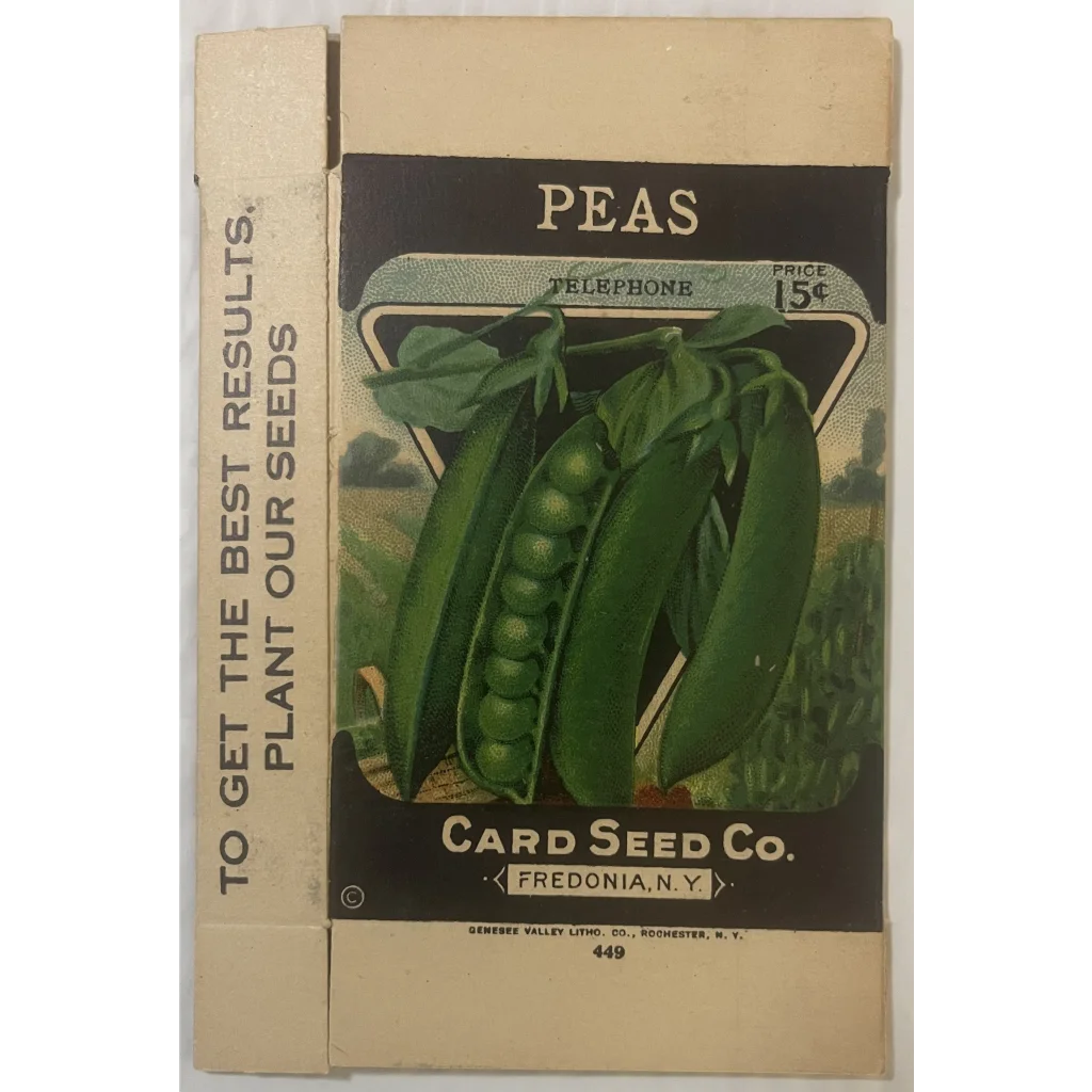 Antique Vintage 1908 - 1920 ☎️ Pea Box, Fredonia, NY, Famous Card Seed Co. 😍