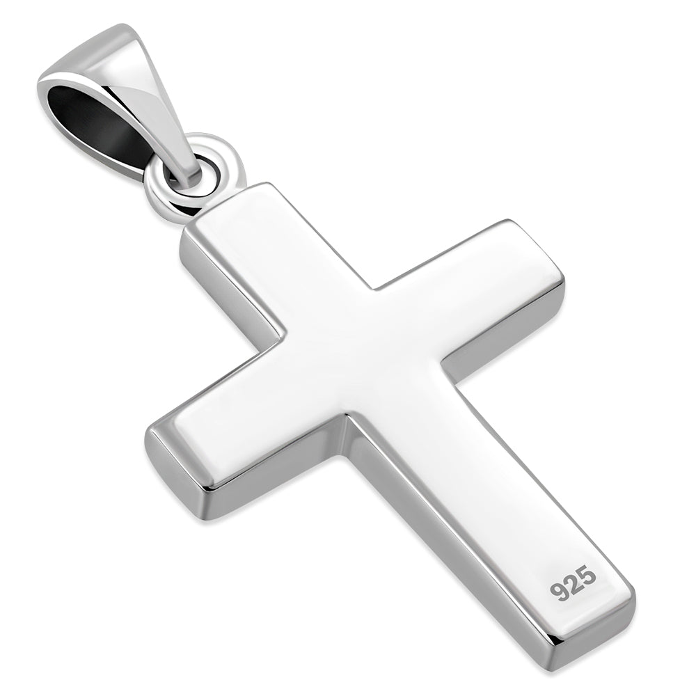 Creidne - Black Onyx Cross Sterling Silver Pendant -