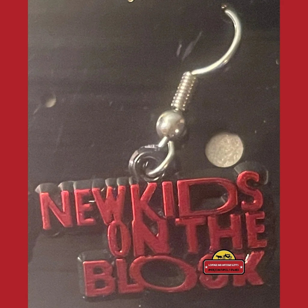 Vintage 1991 New Kids on the Block Earrings, Boston, MA, NKOTB Red