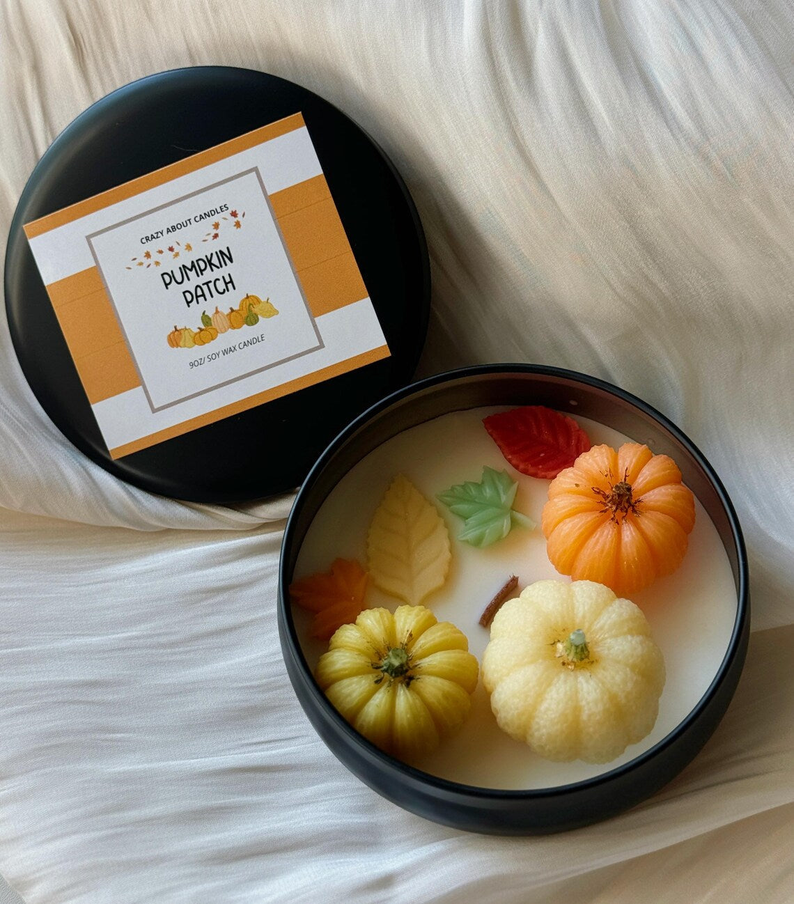 Pumpkin Patch Soy Wax Candle• Seasonal Gift •Home Decor - each assortment comes in decorative tin - 4 FRAGRENCES -