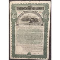 Thumbnail for Antique 1898 New York Central and Hudson River Railroad Co. Gold Bond Certificate