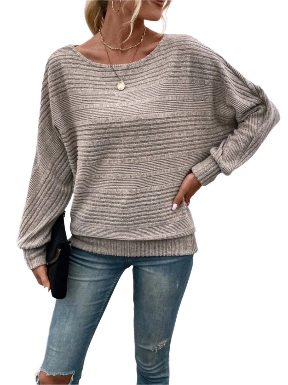 Round Neck Long Sleeve Top - T - 6 COLORS -