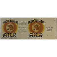 Thumbnail for Very Rare 🐮 Antique Vintage 1920s Land of Sunshine 🥛 Label, Jacksonville, FL