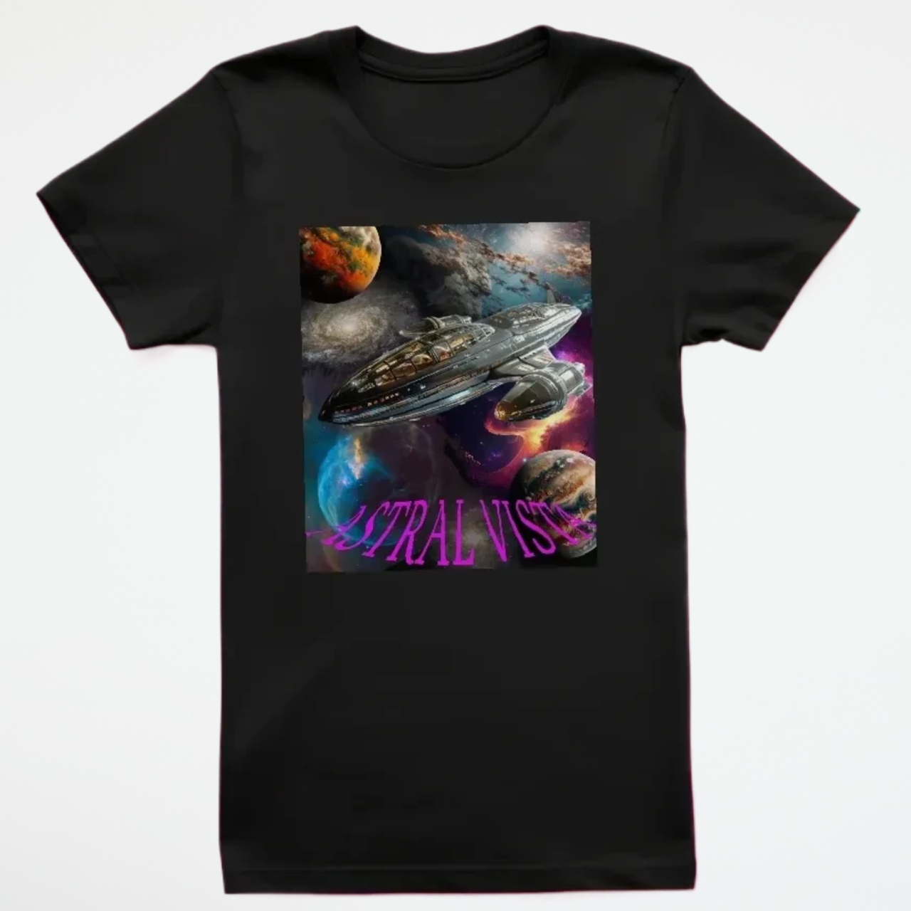 Astral Vista T-Shirt, Daily Spaceship Tee, Alien T-Shirt - 2 COLORS -