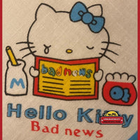 Thumbnail for Vintage Hello Kitty Cotton Cloth Napkin Handkerchief Blue 1980s