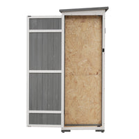 Thumbnail for Outdoor 5.5ft Hx4.1ft L Wood Storage Shed, Garden Tool Cabinet With Waterproof Asphalt Roof, Four Lockable Doors, Multip