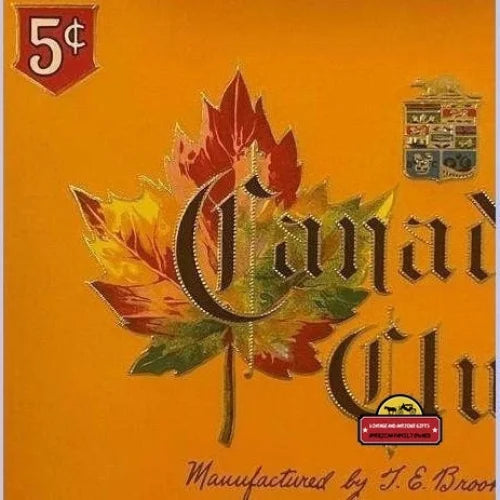 Antique Canadian Club Embossed Cigar Label, Maple Leaf, Brooks & Co's, Red Lion, Pa 1900s - 1920s