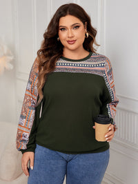 Thumbnail for Plus Size Printed Long Sleeve Sweatshirt - SIZES XL THRU 4XL - T - 3 COLORS -