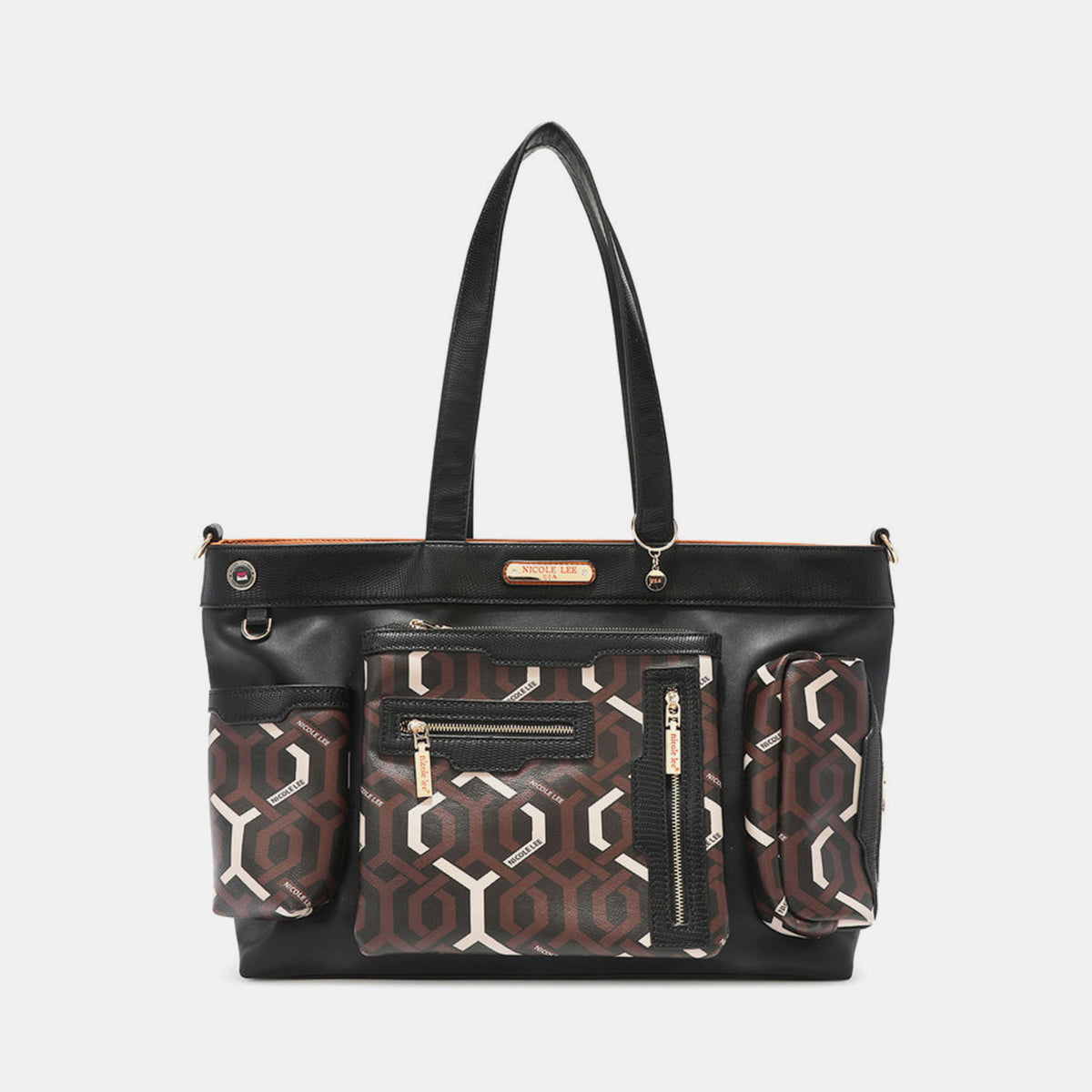 Nicole Lee USA Geometric Pattern Large Handbag - T - 1 COLOR -