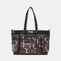 Thumbnail for Nicole Lee USA Geometric Pattern Large Handbag - T - 1 COLOR -