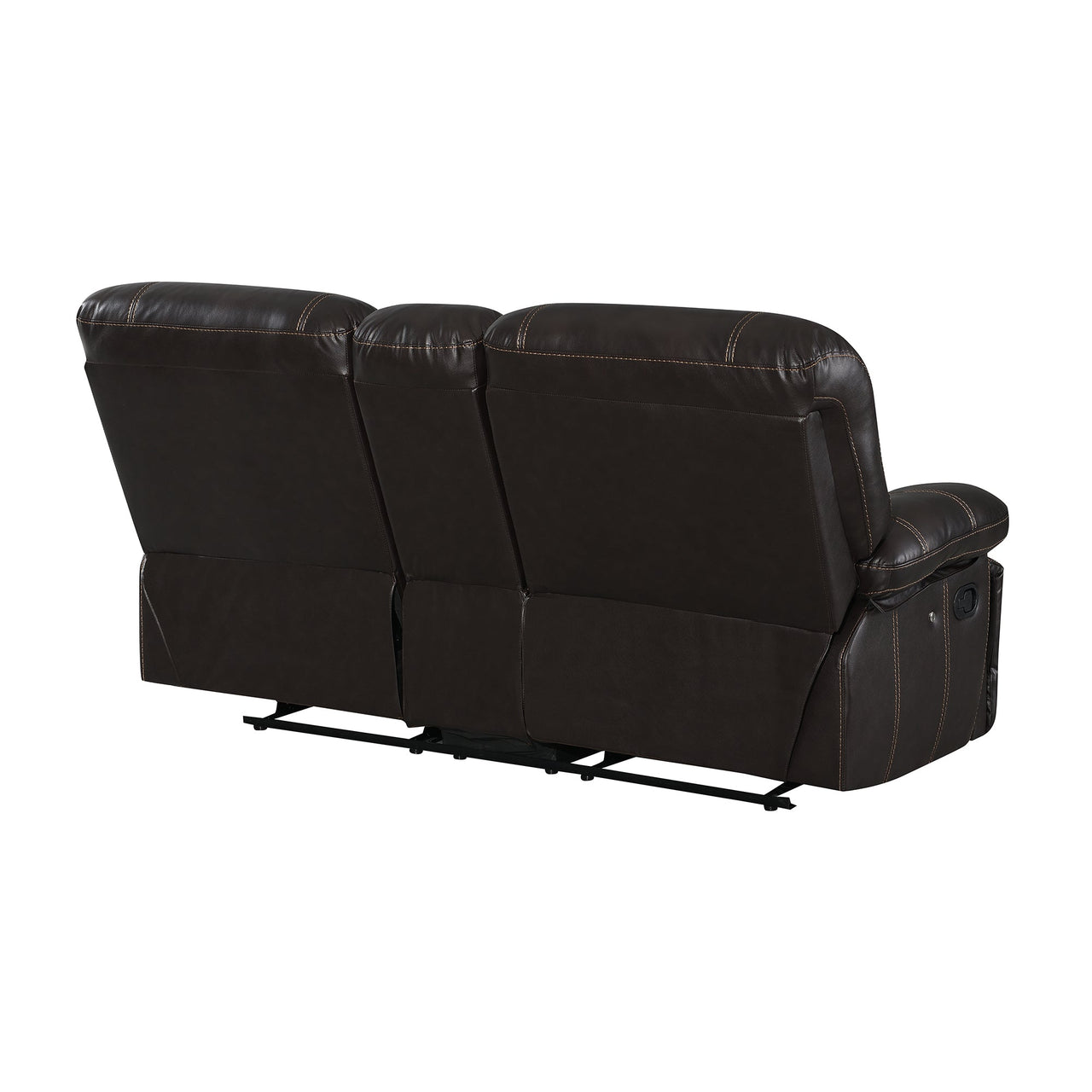 Recliner Chair Sofa Manual Reclining Home Seating Seats  Movie Theater Chairs With Cup Holders and Storage Box, Brown