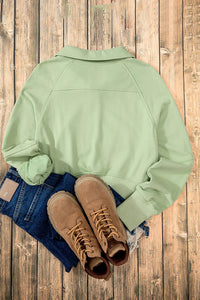 Thumbnail for Half Zip Long Sleeve Sweatshirt - T - 1 COLOR -