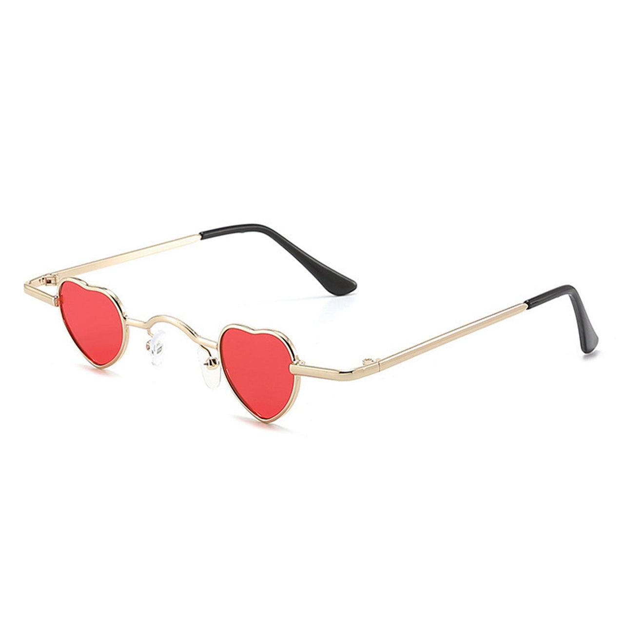 Cramilo - Zyral - Metal Heart Shaped Tinted Mini Color Pop Sunglasses - 6 COLORS -