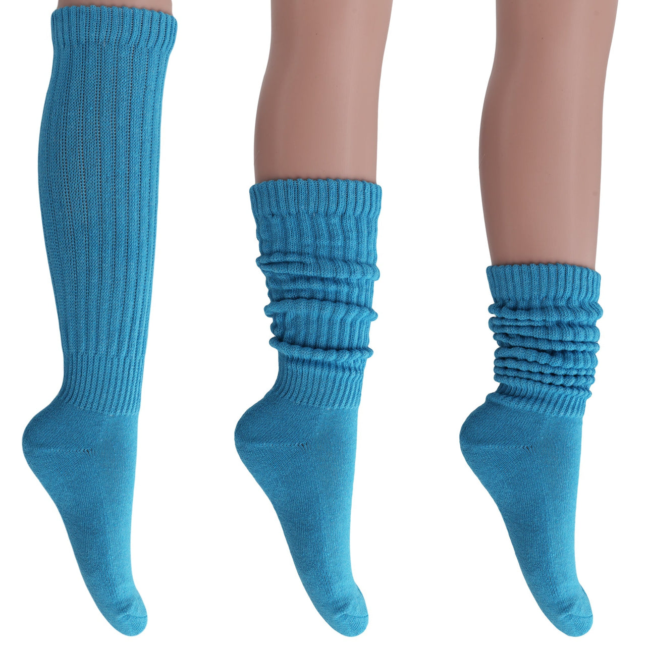 6 Pairs Extra Long Heavy Slouch Socks Shoe Size 5 to 10 - 29 COLORS -