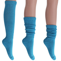 Thumbnail for 6 Pairs Extra Long Heavy Slouch Socks Shoe Size 5 to 10 - 29 COLORS -