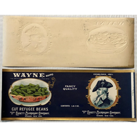 Thumbnail for Antique Vintage🤩 1920s Wayne Gold Embossed Can Label Newark, NY