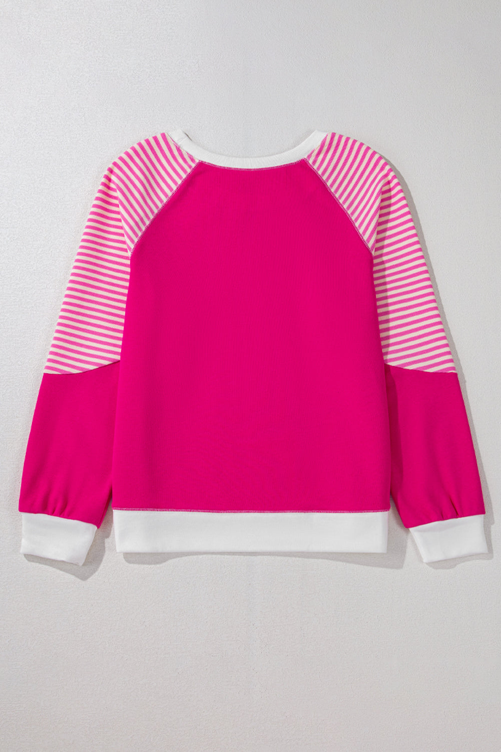 Striped Round Neck Long Sleeve Sweatshirt - T - 1 COLOR -