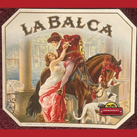 Thumbnail for Antique 1910s La Balca Gold Embossed Cigar Label, Young Victorian Lovers