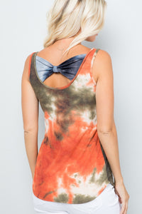 Thumbnail for Celeste Full Size Backside Bow Tie Tie Dye Tank - SIZES S THRU 3XL - T - 1 COLOR -