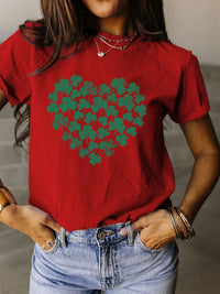 Thumbnail for Full Size Lucky Clover Round Neck Short Sleeve T-Shirt - T - 10 COLORS -