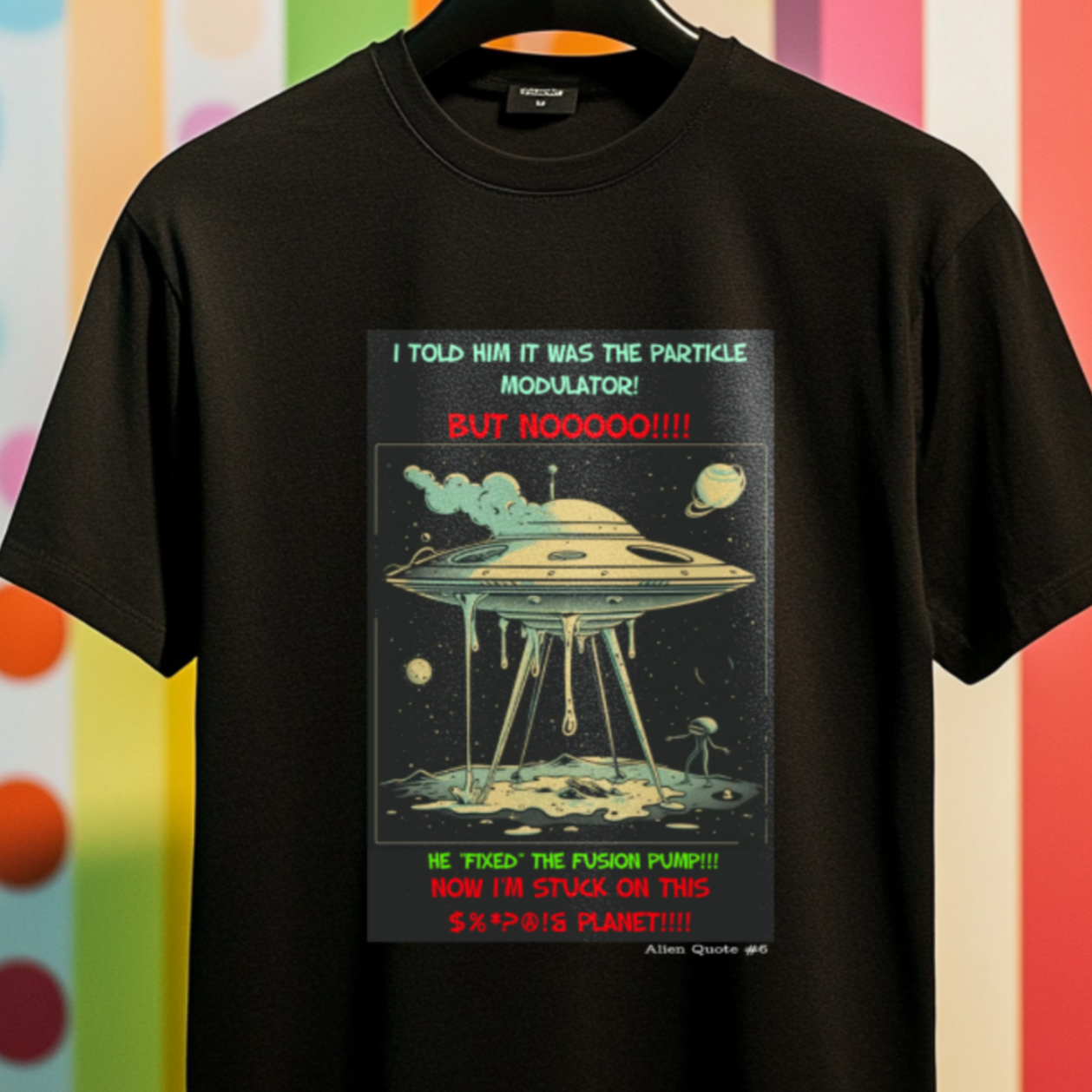 Alien T-Shirt Flying Saucer Breakdown Funny Alien Tee UFO Tshirt - 3 COLORS -