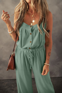 Thumbnail for Drawstring Wide Strap Wide Leg Overalls - T - 1 COLOR -