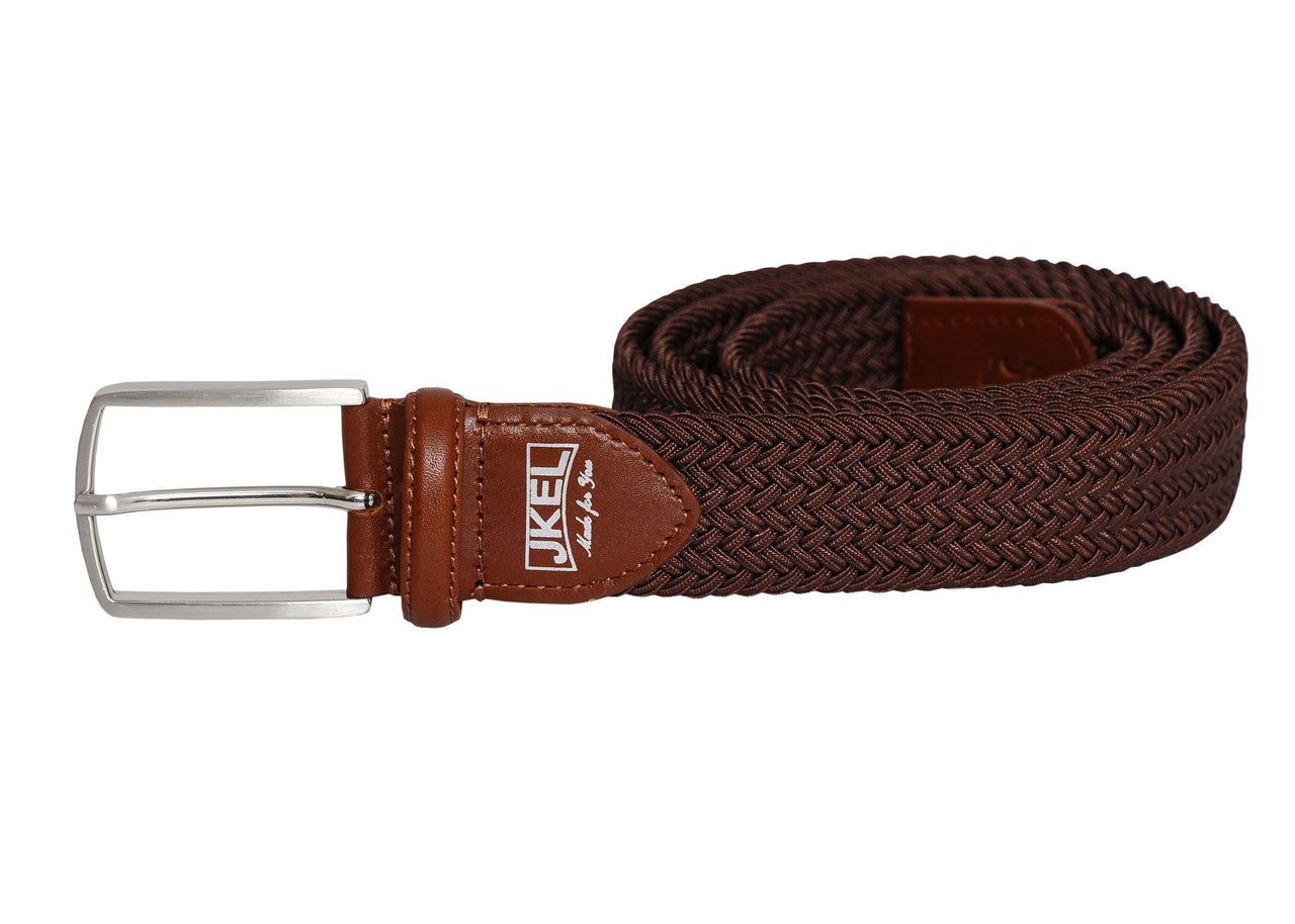 Jkel - Trafalgar Brown Plaited Men Stretch Belt -