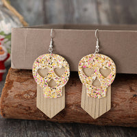 Thumbnail for Sequin Skull Dangle PU Leather Earrings - T - 1 COLOR -