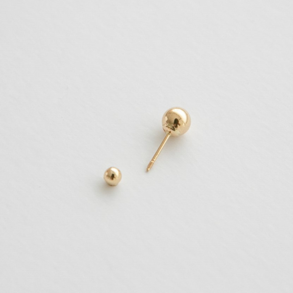 Brisbane - 14K SOLID GOLD BALL PIERCING, 3mm-4mm-5mm-6mm - [9-15 DAY DELIVERY] - SINGLE OR PAIR -