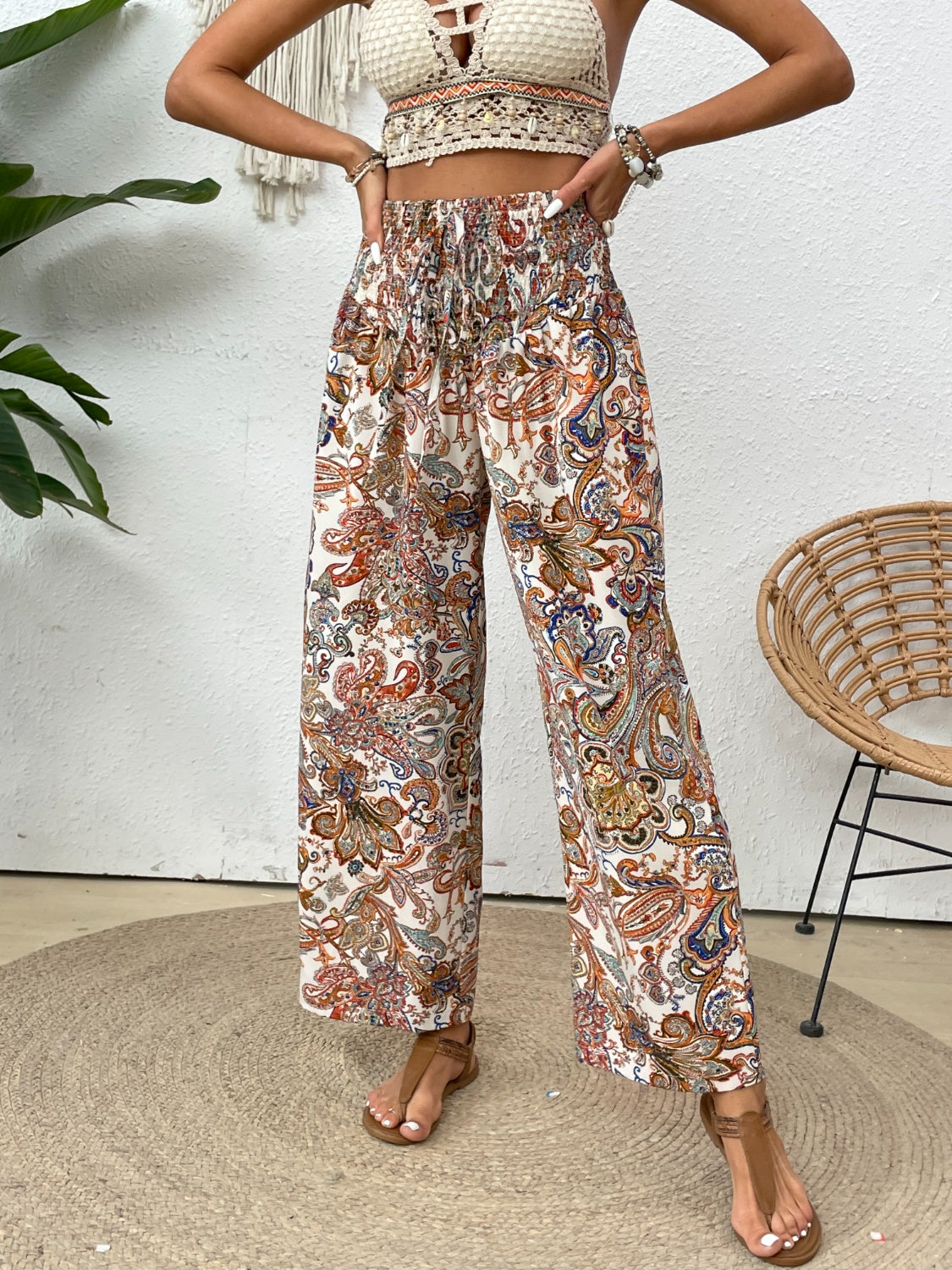 Printed Wide Leg Pants - Beach or Everday - T - 5 COLORS -