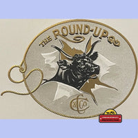 Thumbnail for Antique Vintage 1900s - 1920s the Round-Up Embossed Cigar Label, Bulls, Steers