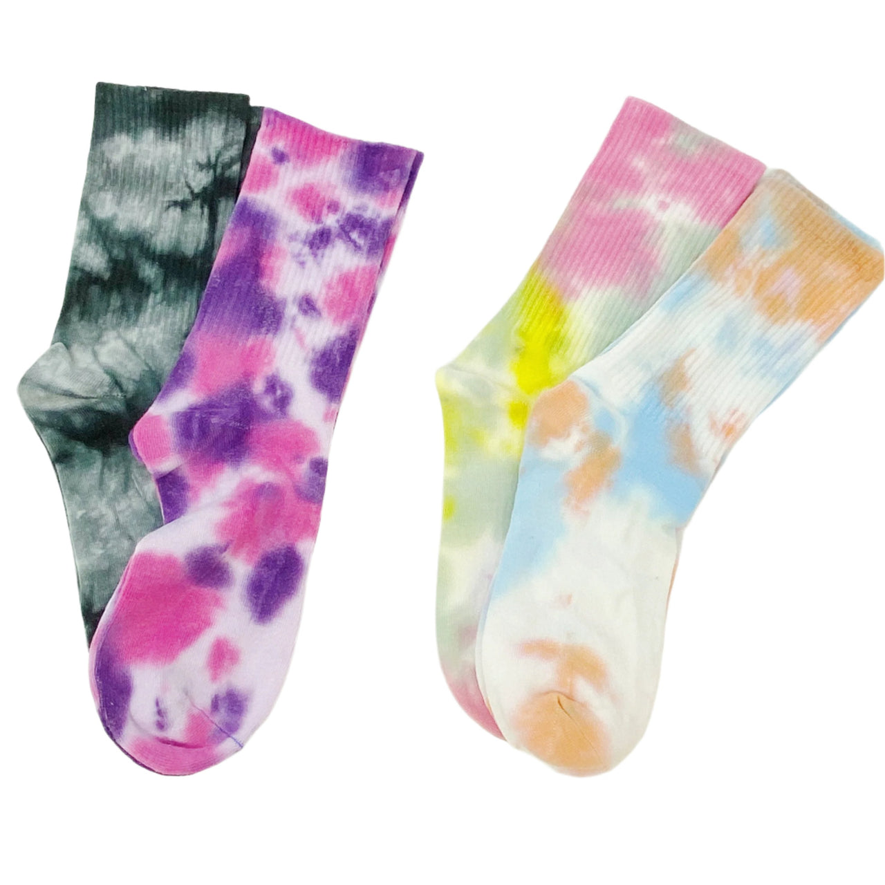 Free Mind Tie Dye Socks Set - 2 PAIRS - 2 COLOR COMBOS -