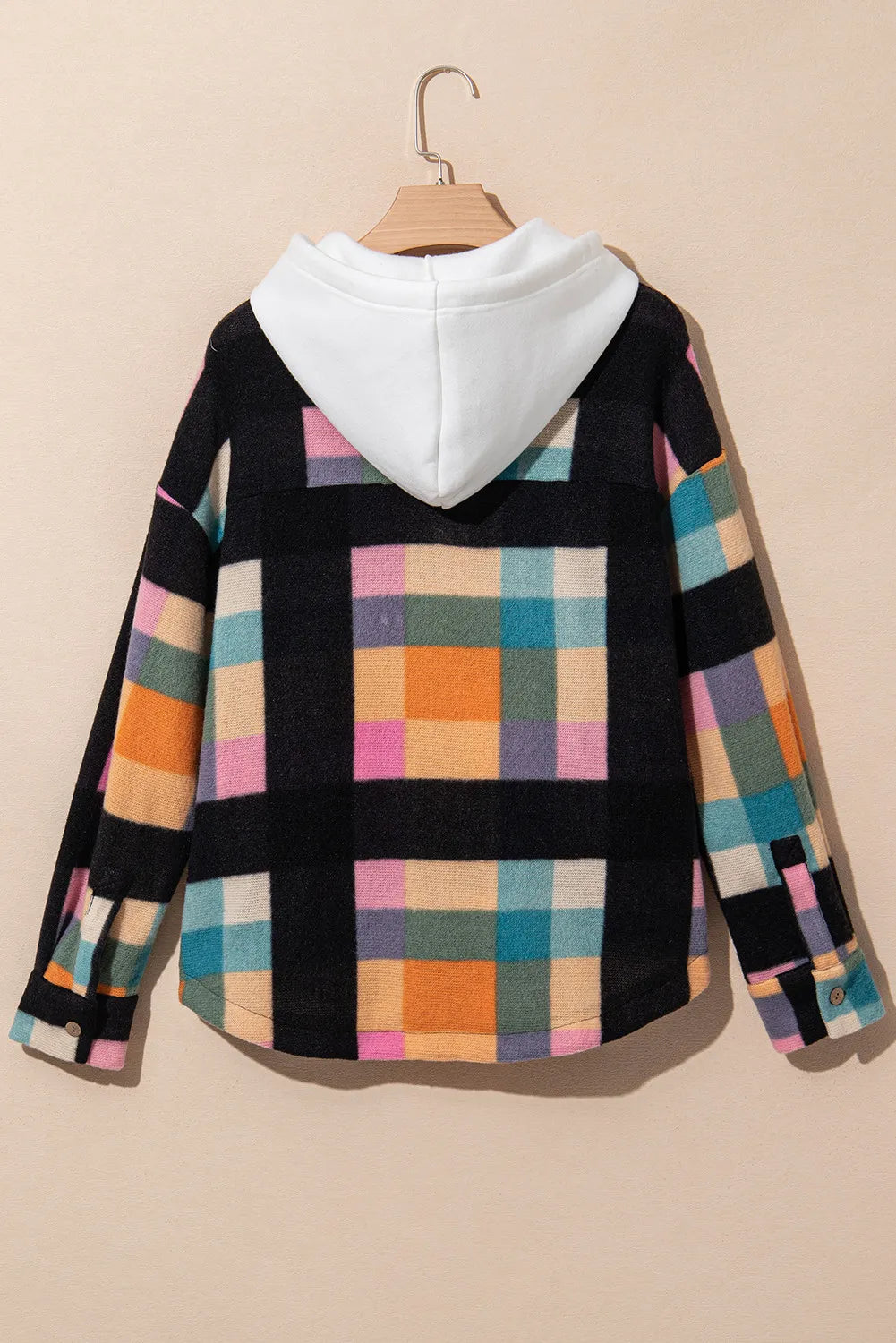 Drawstring Color Block Long Sleeve Hoodie - T - 1 COLOR -