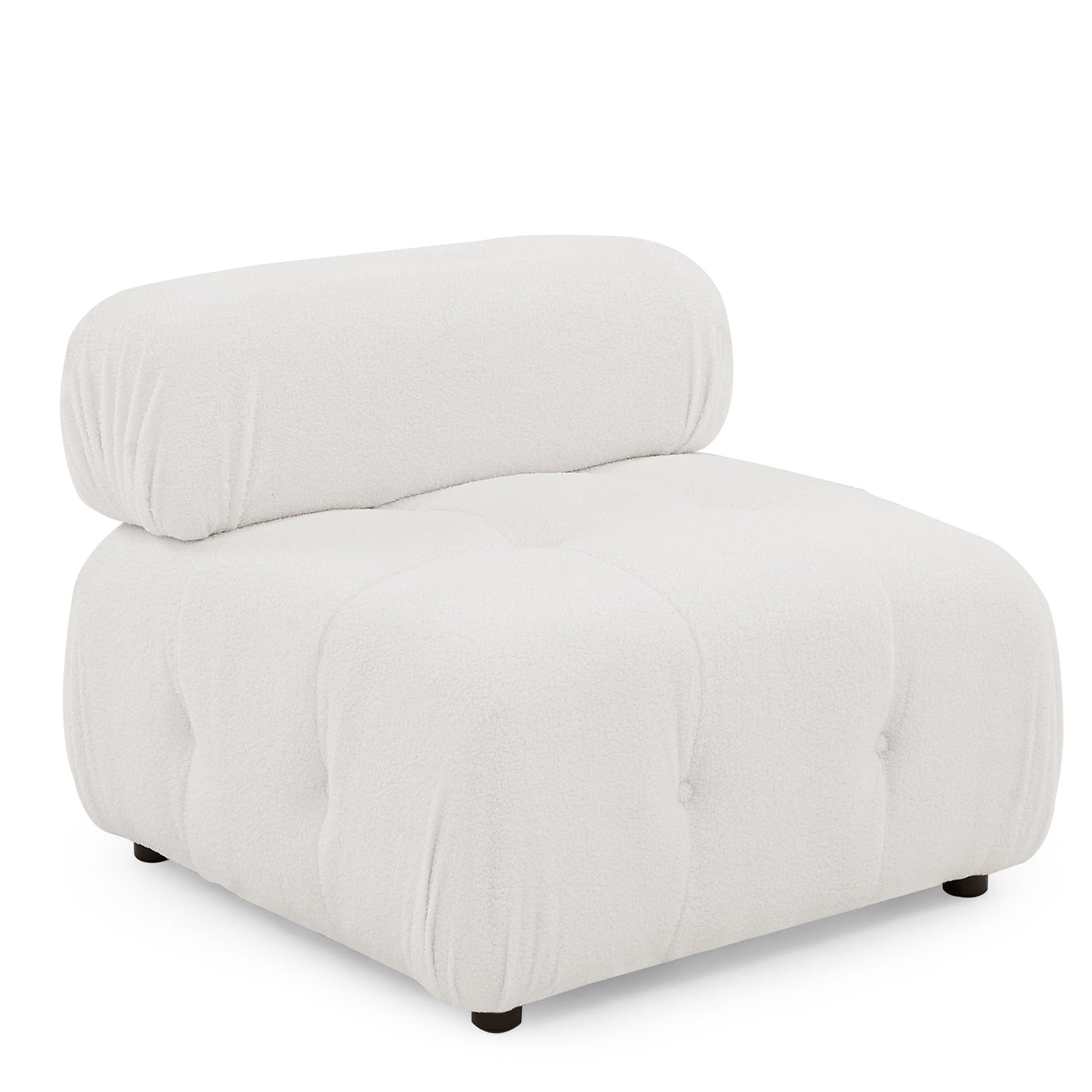 Modular Sectional Sofa, Button Tufted Designed and DIY Combination,L Shaped Couch With Reversible Ottoman, Ivory Teddy F