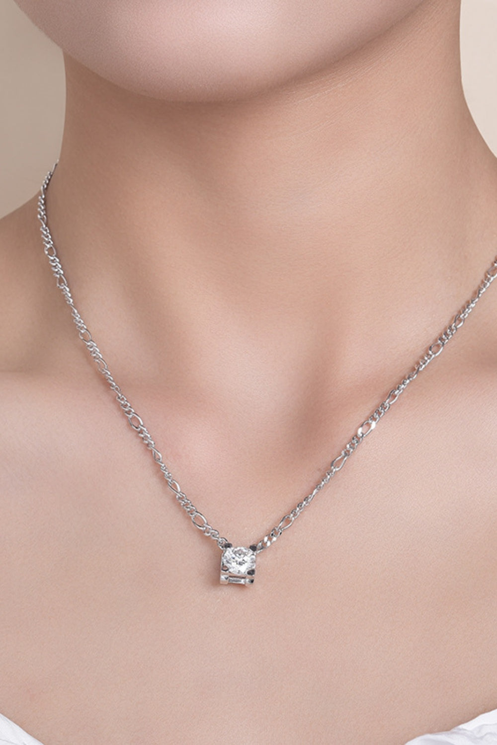 2 Carat Moissanite 925 Sterling Silver Pendant Necklace