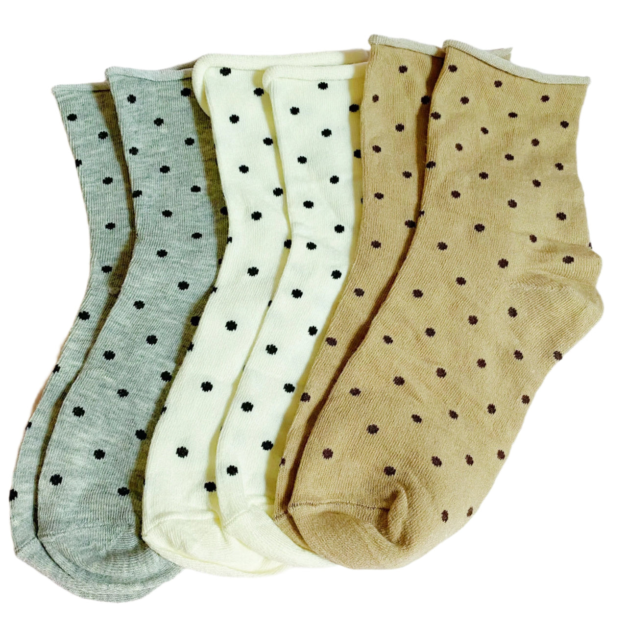 Precious Polka Dot Socks Set  - 3 PAIRS -