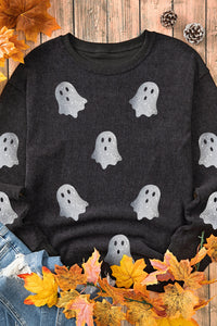 Thumbnail for Glitter Ghost Round Neck Long Sleeve Sweatshirt - T - 3 COLORS -