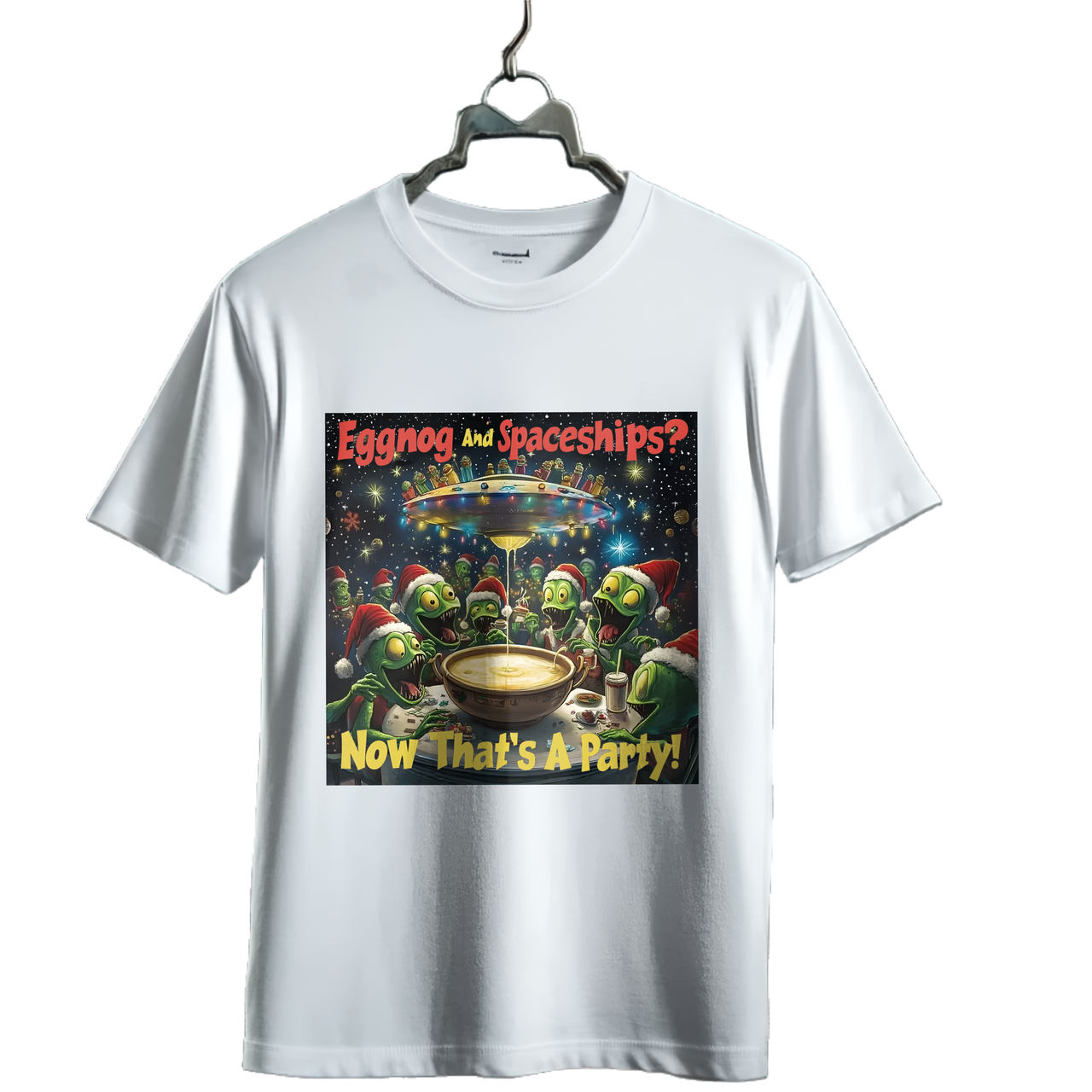 Holiday Eggnog and Spaceships Party Tee, Holiday Collection - 2 COLORS -