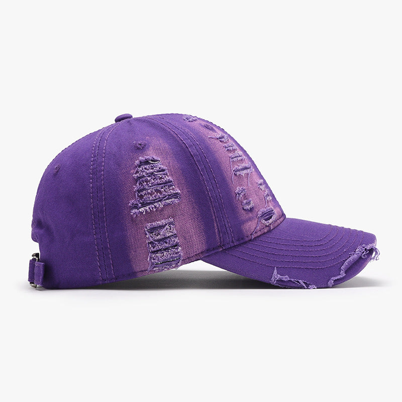 Distressed Adjustable Cotton Baseball Cap - 10 COLORS -