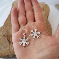 Thumbnail for Silver-Plated Snowflakes Earrings - T - 1 FINISH -