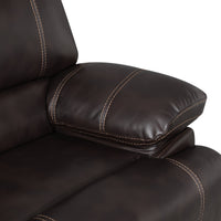 Thumbnail for Recliner Chair Sofa Manual Reclining Home Seating Seats  Movie Theater Chairs With Cup Holders and Storage Box, Brown